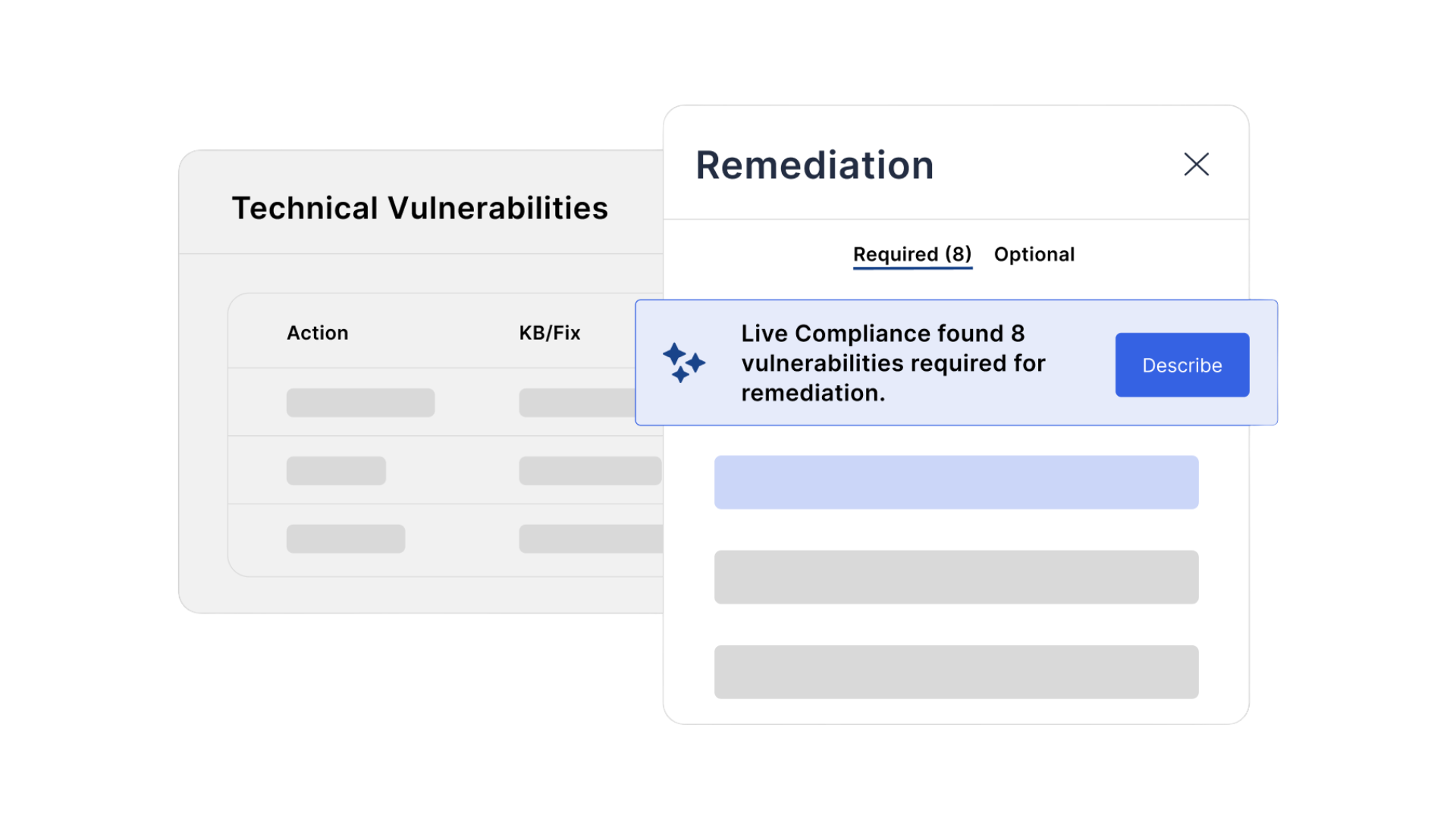 Technical Vulnerability Remediation interface